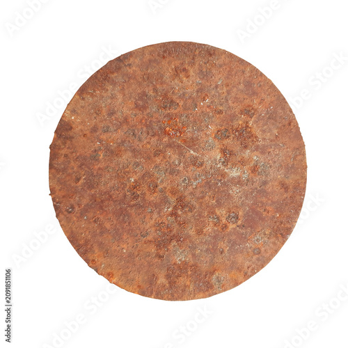 The surface of the steel plate is rusted, isolated on PNG background.
