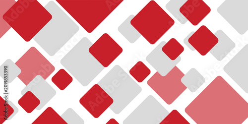 White background with abstract red grey square decoration. Vector illustration for modern presentation background, brochure design, business card background, website slider, landing page