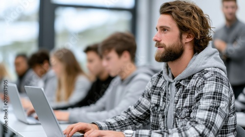 Teenage students immersed in a dynamic coding workshop enhancing their skills and creativity through hands-on learning. National Coding Week