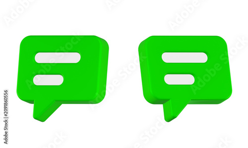 chat icon 3d render square bubble