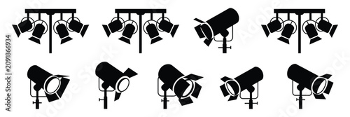 Quadro su tela Stadium Floodlight Icon with Arena Lighting, Match Spotlights, Sports Venue Illumination, and Editable Vector Illustration