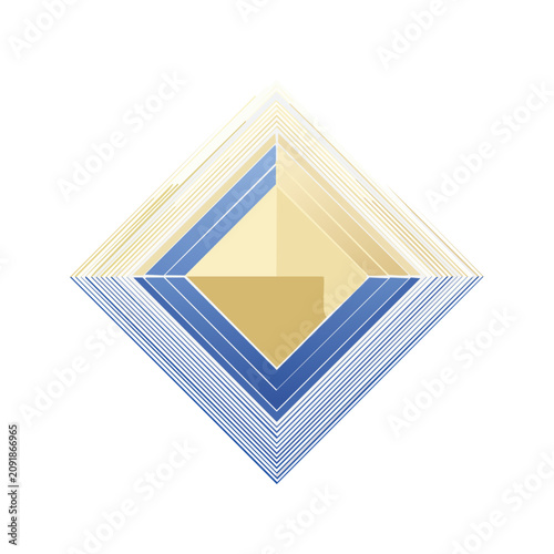 Abstract 3D Geometric Diamond Vector Design