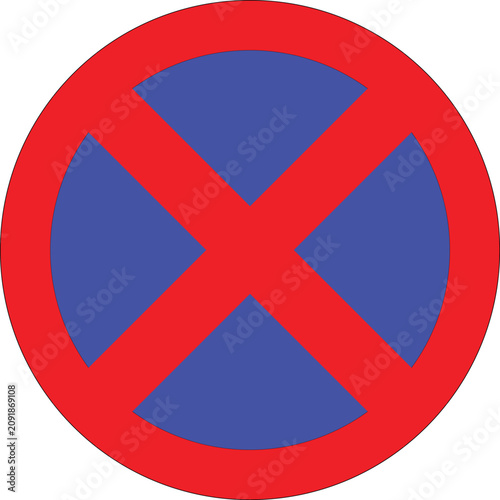 Stopping Prohibited X Traffic Road Sign No Background Icon