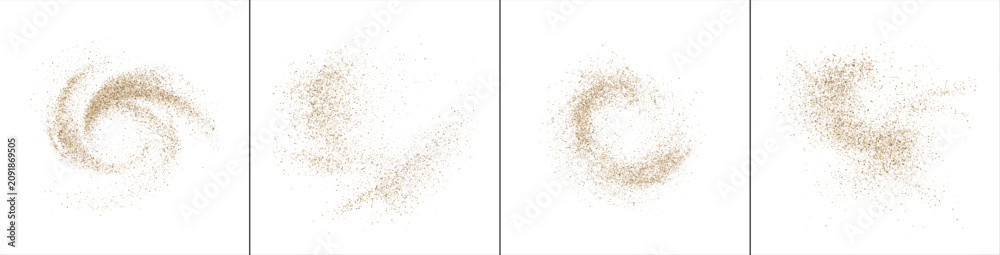 Fototapeta premium brown Transparent png golden particles splatter swirl. Bright gold dust splash luxury sparkling shimmer glitter effect explosion. Abstract shiny goldbackground design element vector illustration