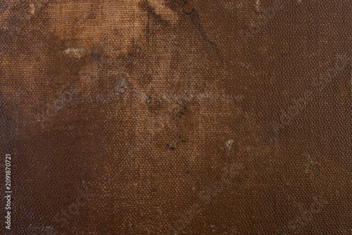 Foto Textured brown fabric  book hardcover, obsolete vintage close up texture,  patte