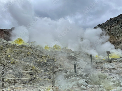 Canvastavla Sulfur Deposits and Steam at an Active Geothermal Fumarole