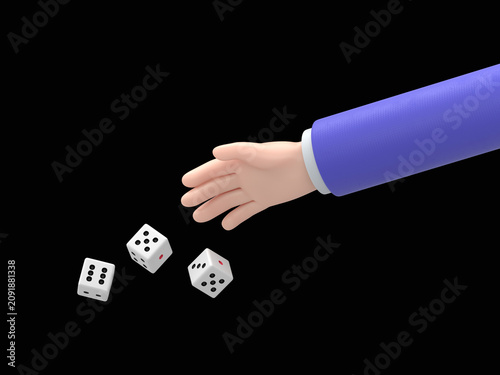 Fotografie Man throws dice