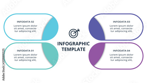 Stylish infographic with 4 steps, options, parts or processes. Business data visualization.
