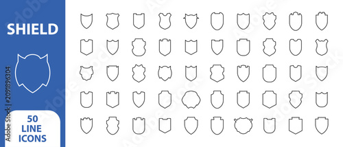 Shield Icons Set – Security, Protection, Privacy and Cyber Defense Vector Collection