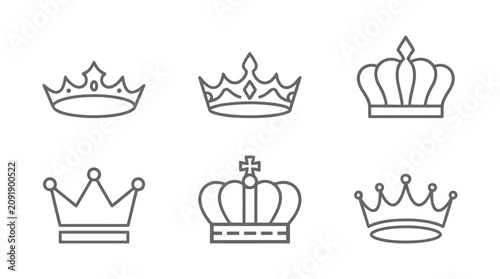 Bild auf Leinwand Collection of royal crowns icons, symbol of power and leadership