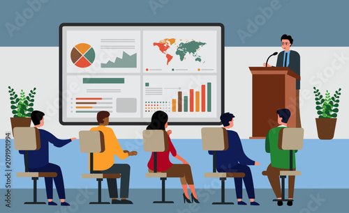Fotografie company shareholder report business meeting investors seminar employee men at wo