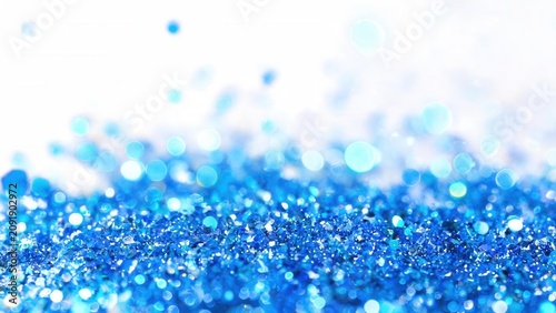 Blue glitter texture with bokeh effect