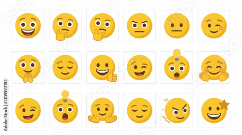 Fotografija Collection of colorful emoji faces expressing various emotions.