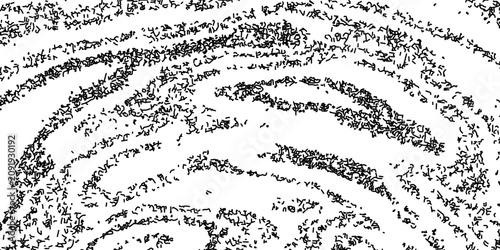Obraz na płótnie Abstract topographic map texture with black doodle lines on white background