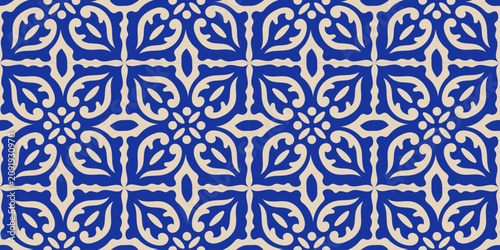 Canvas Print Tunisia blue and white ornamental pattern