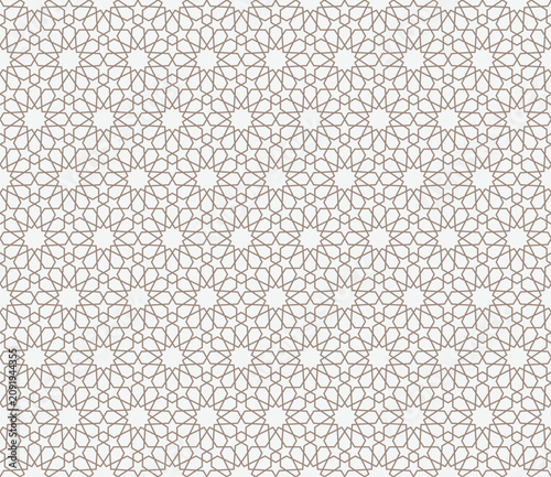 Abstract Geometric Pattern Design with Intricate Star Motifs in Neutral Tones