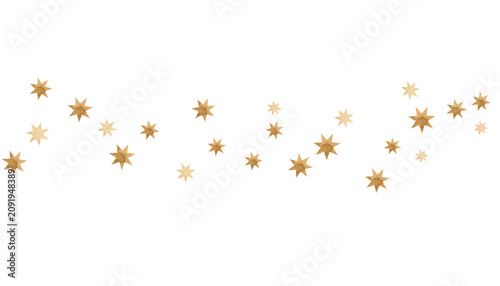 Tableau sur toile Gold Star Scatter Pattern On White Background