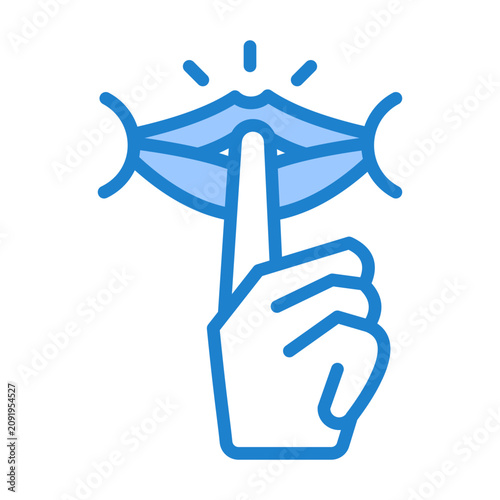 Canvas Print Intrigue Icon - Duotone Blue Color