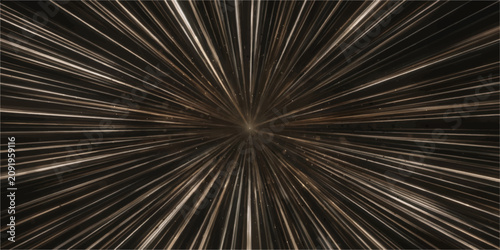 Photos Hyperspace tunnel effect with radial blur lines creating a sense of speed and motion, abstract background for technology and sci-fi themes