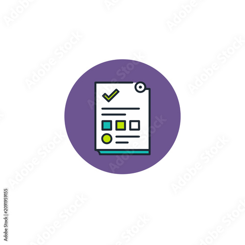 Budget Review Bookkeeping Page Check Badge Icon