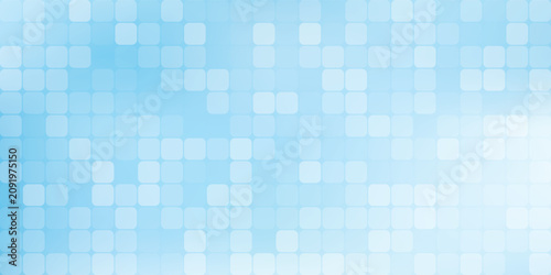 Abstract light blue and white digital background with rounded square pixel mosaic grid pattern eps10