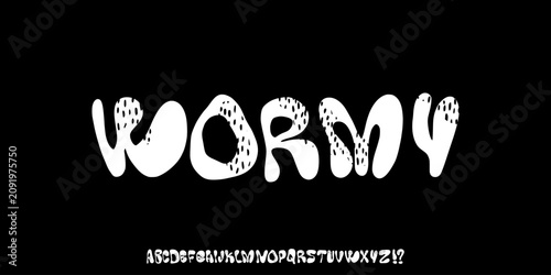 Original handdrawn,Fun cartoon font with soft organic shapes, perfect for kids design, comics, and playful branding.vector illustration