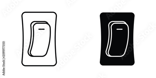 Schilderij op canvas Modern light switch set in outline and solid black styles for interior and elect
