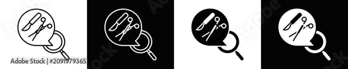 Bild auf Leinwand Microsurgery Icon Set White And Black Background Style