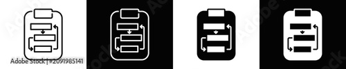 Prioritize icon set White And Black Background Style