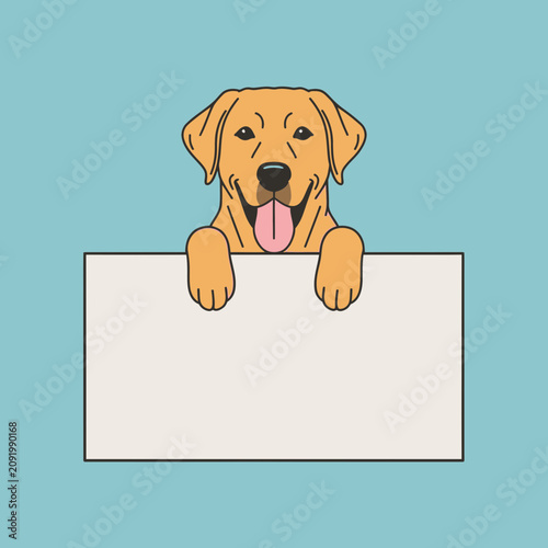 The Image Is A Digital Illustration Of A Yellow Labrador Retriever Dog