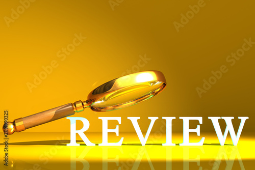Review word under magnifying glass