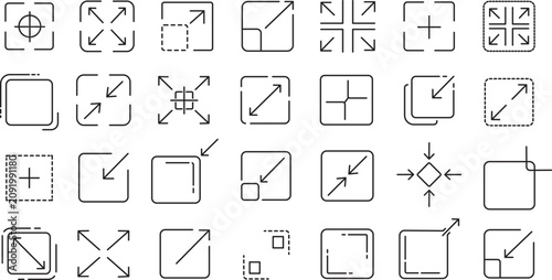 фотографія Maxisize and minisize line icon set