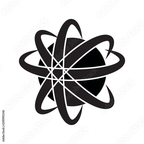 Vector illustration of a globe on a blank background; the design is editable and the colors can be changed. A circular icon suitable for map or GPS applications.