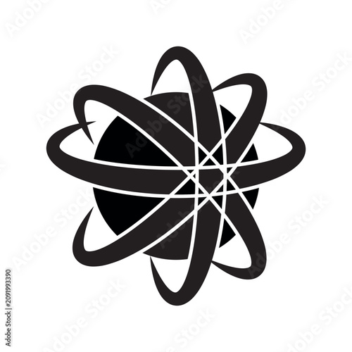 Vector illustration of a globe on a blank background; the design is editable and the colors can be changed. A circular icon suitable for map or GPS applications.