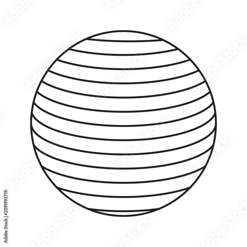 Vector illustration of a globe on a blank background; the design is editable and the colors can be changed. A circular icon suitable for map or GPS applications.