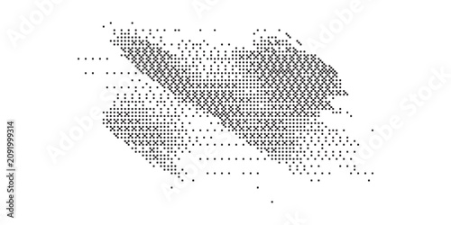 Abstract digital pattern with geometric shapes and pixelated texture.