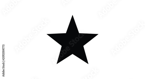 Tableau sur toile Five pointed star shape against a white background a simple silhouette