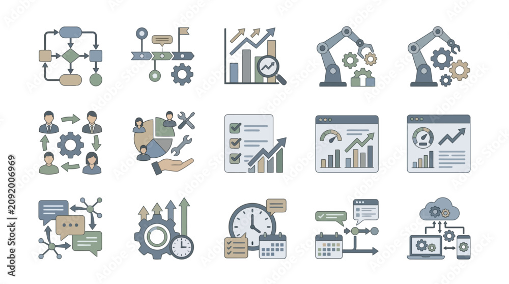 Fototapeta premium Business infographic design elements icons.