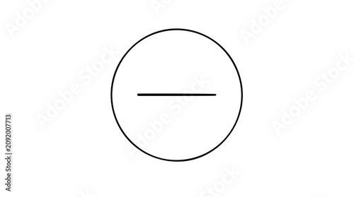 Cuadro en lienzo Minus inside circle vector icon illustration with crisp black outline, minimalis