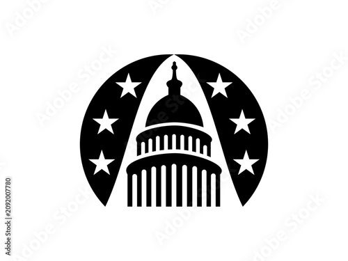 capitol building logo with star governmrnt and community