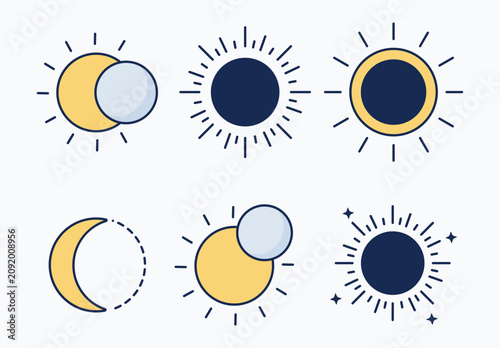 Eclipsed Sun and Moon Celestial Icon Pack