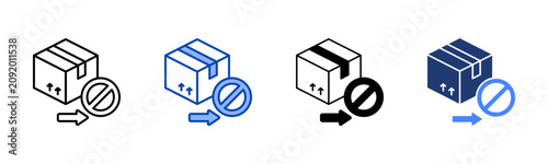 Bild auf Leinwand Export Ban  Icon with Style Variations