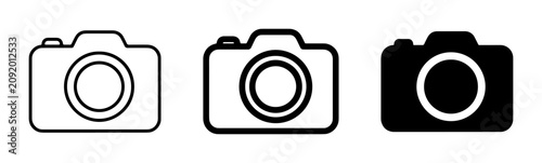 Camera Icons Set, Photography Symbols, Digital Imaging Graphics, Vector Illustrations for Media and Technology