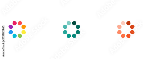 Circular Teamwork Logo with Petal Leaf Shapes for Community Diversity