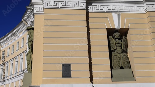 Architectural elements of Palace Square in St. Petersburg, June 10, 2026. Slow-motion footage.