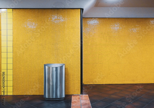 Yellow wall in underground