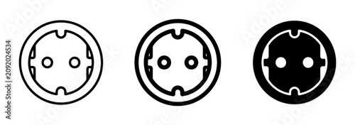 Quadro su tela Electrical Outlet Icons, Power Socket Symbols, Energy Plug Vector Graphics for T