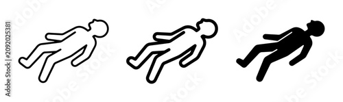 фотографія Falling Person Icons, Silhouette and Outline, Representing Danger, Accident, or