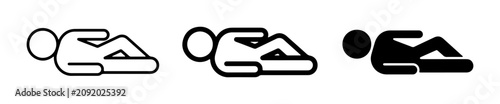 Foto Resting Person Icons, Relaxed Figure Symbol, Silhouette of Person Lying Down, Ve
