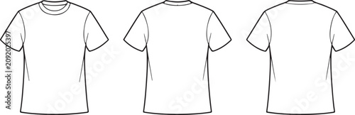 Fotografía Shirt template flat sketch front and back view technical drawing